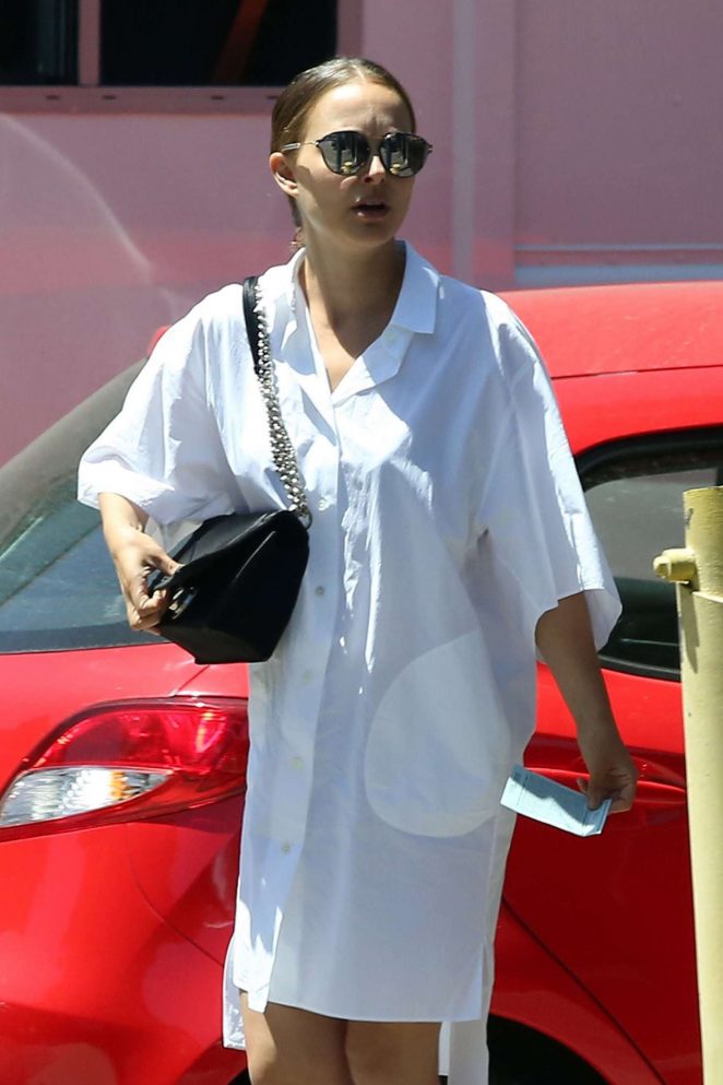 Natalie Portman in White Dress Out in Los Angeles